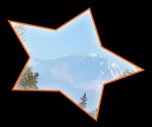 Screenshot showing a picture clipped to a star shape.