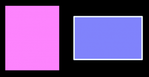 Screenshot showing to rectangles with different styles.